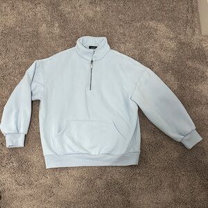Sky Blue Half-Zip Women's Sweatshirt